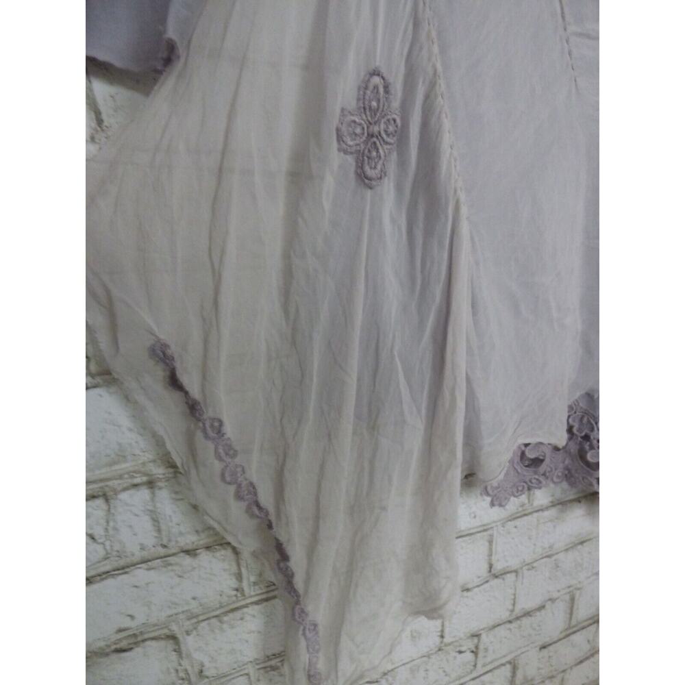 Johnny Was 4 Love and Liberty Lace Trim Pale Lavender Tunic Top S NEW J726 - Picture 5 of 14